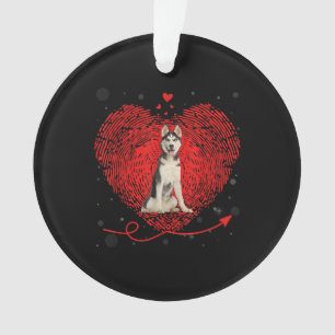 Siberian Husky Heart Love Funny Valentine Gift Ornament