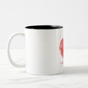 Siberian Husky Heart Love Funny Valentine Gift Two-Tone Coffee Mug