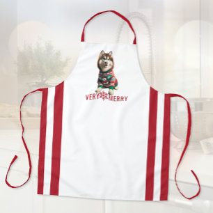 Siberian Husky Holiday All-Over Print Apron