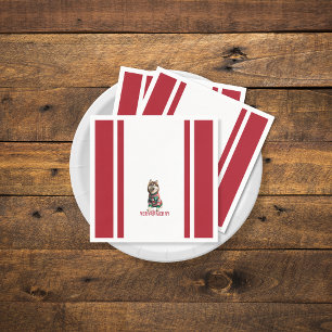 Siberian Husky Holiday Napkin