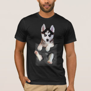 Siberian Husky In Pocket Puppy T-Shirt