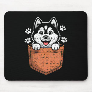 Siberian Husky In Your Front Cket Mouse Pad