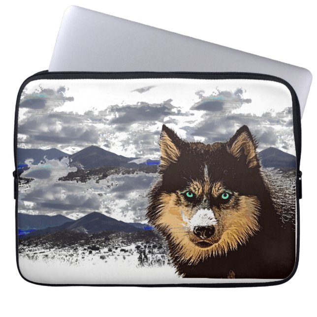 Siberian Husky Laptop Sleeve (Front)