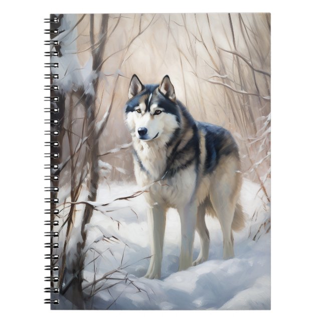 Siberian Husky Let It Snow Christmas Notebook (Front)