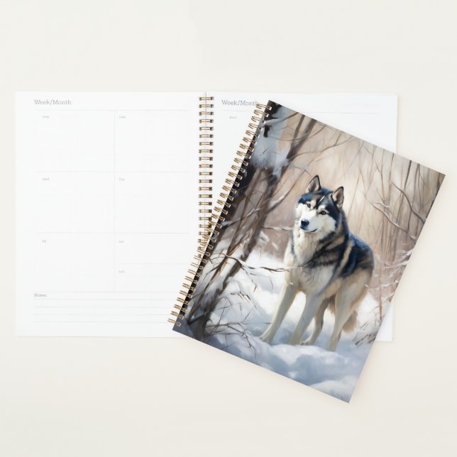 Siberian Husky Let It Snow Christmas Planner (Display)
