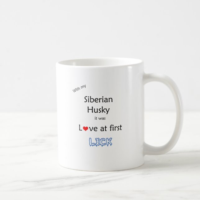Siberian Husky Lick Design Coffee Mug (Right)