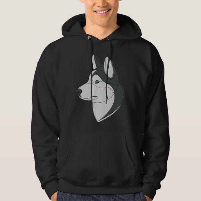 Siberian Husky  Linear Dog Hoodie (Front)