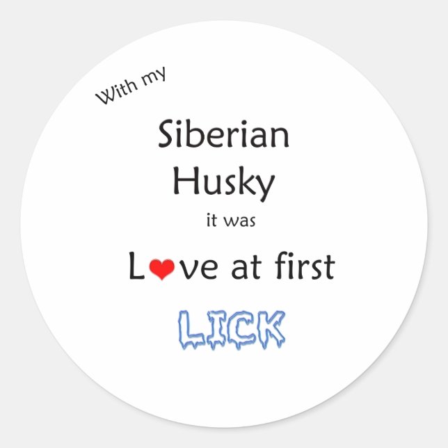 Siberian Husky Love at First Lick - Sticker (Front)