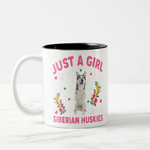 Siberian Husky Lover Just A Girl Who Loves Siberia Two-Tone Coffee Mug