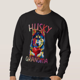 Siberian Husky Lovers Heart Pop Art Womens Husky D Sweatshirt