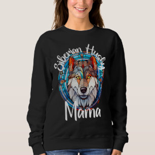 Siberian Husky Mama Dog Mom Puppy Colorful Pet Fur Sweatshirt