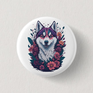 Siberian Husky Mens 3 Cm Round Badge