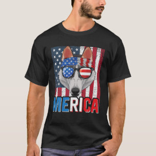 Siberian Husky Merica 4Th Of July Dog American Pup T-Shirt