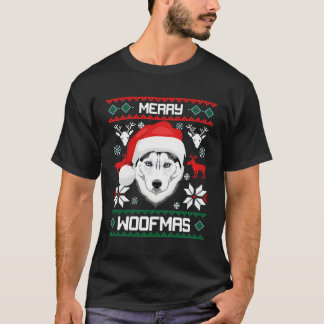 Siberian Husky Merry Woofmas For T-Shirt