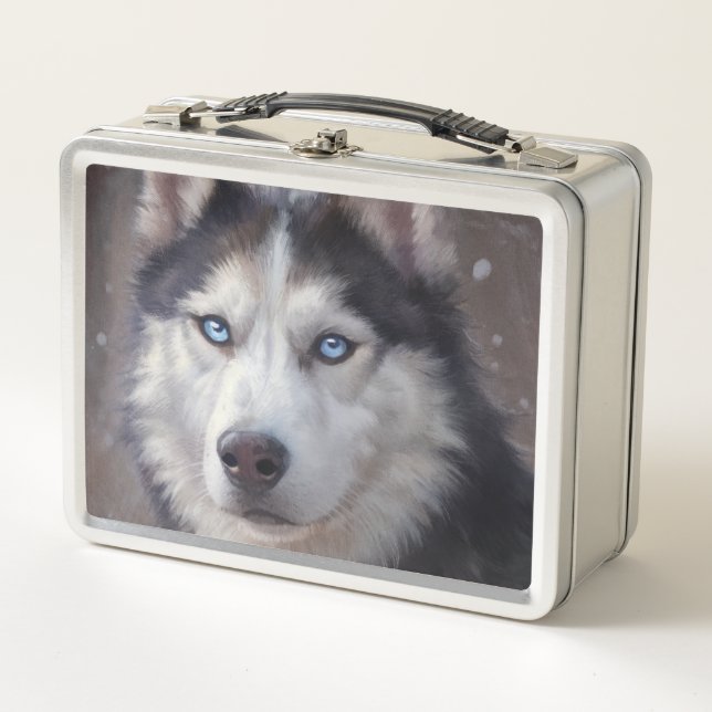 Siberian Husky Metal Lunch Box (Front)