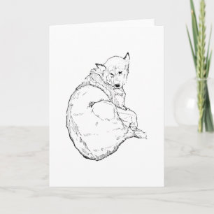 Siberian Husky, Minimalist Dog Illustration Thank You Card