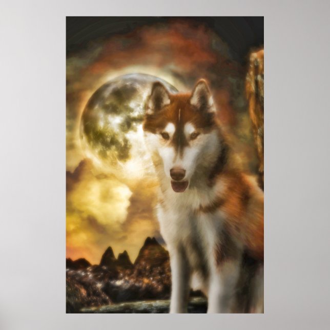 SIBERIAN HUSKY MOON KINGDOM POSTER (Front)