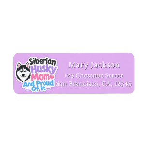 Siberian Husky Mum and Proud of It Return Address Label