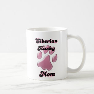 Siberian Husky Mum Pink Pawprint  Coffee Mug