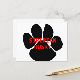 siberian husky name paw postcard