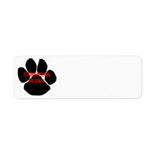 siberian husky name paw return address label