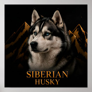 Siberian Husky Northern Spirit Collection Poster