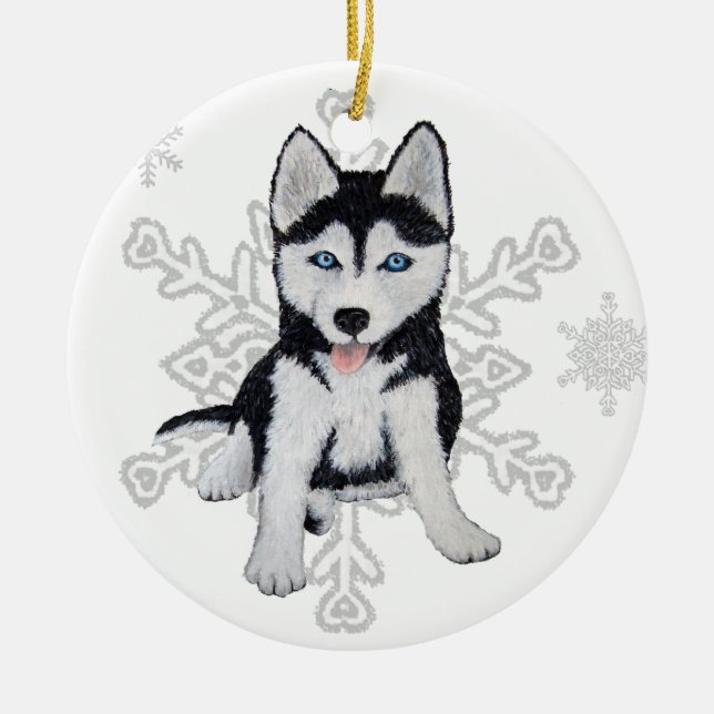 Siberian Husky Ornament (Front)