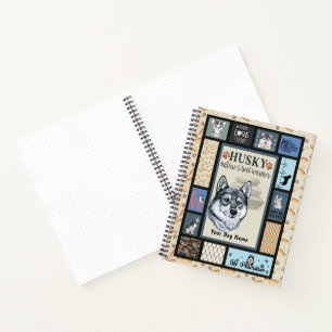 Siberian Husky Owner Lover Funny Keepsake Quilt Notebook
