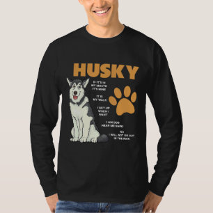 Siberian Husky Owner Rules Dog Huskies Funny Husk T-Shirt