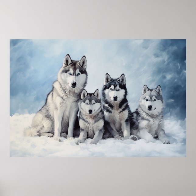 Siberian Husky pack Poster (Front)