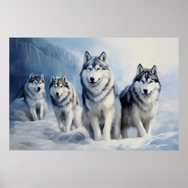 Siberian Husky pack Poster (Front)