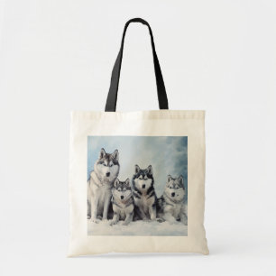 Siberian Husky pack Tote Bag