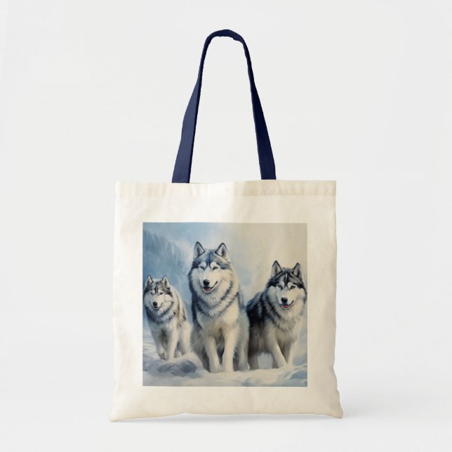 Siberian Husky pack Tote Bag (Front)