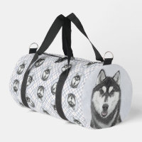 Siberian Husky Painting Black and White Dog Art
