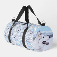 Siberian Husky Painting Silver and White Dog Art