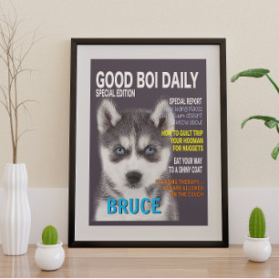 Siberian Husky Parody Magazine Cover  Photo Print
