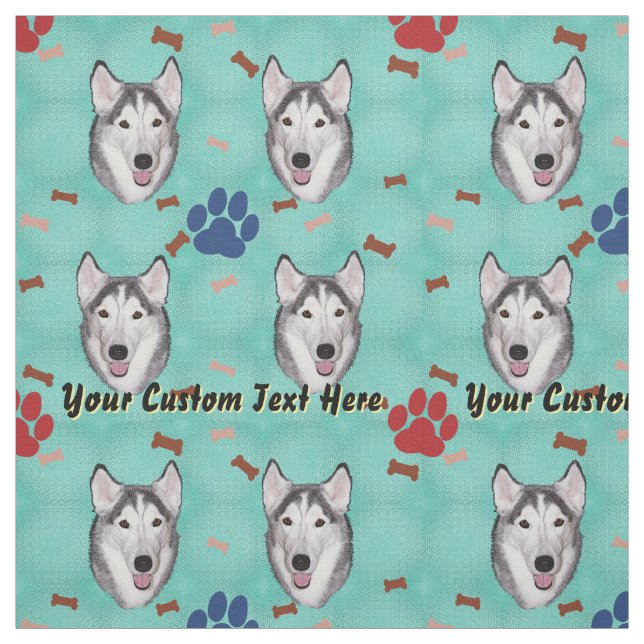 Siberian Husky - Personalise Fabric (Swatch)