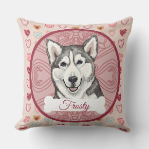 Siberian Husky Personalize Valentine Pillow