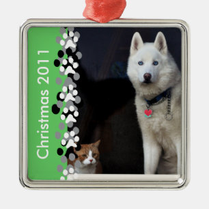 Siberian Husky Photo Metal Tree Decoration