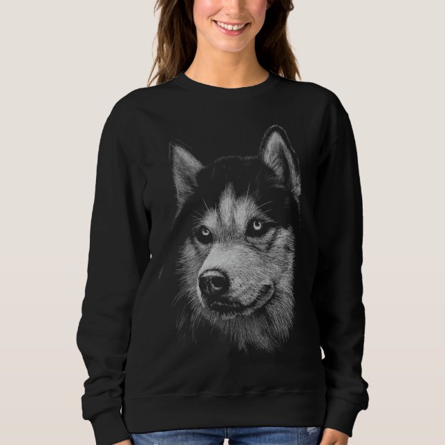 Siberian Husky Portrait 5 Sweatshirt (Front)