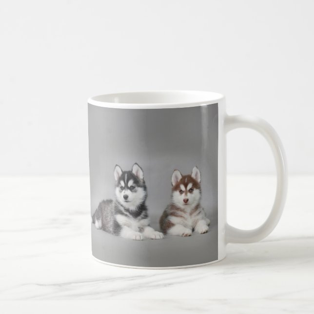 Siberian husky puppies coffee mug (Right)