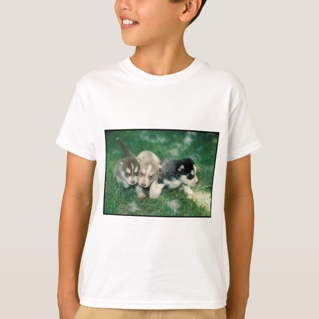 Siberian Husky Puppies T-Shirt (Front)