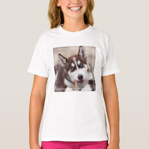Siberian Husky Puppy at the Beach T-Shirt
