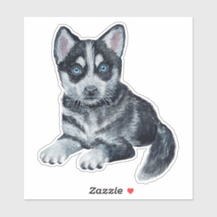 Siberian Husky Puppy Cartoon Dog Sticker