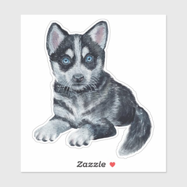 Siberian Husky Puppy Cartoon Dog Sticker (Sheet)