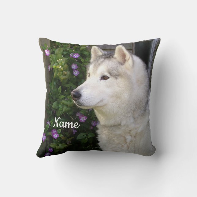 Siberian Husky Puppy Dog Cushion (Back)