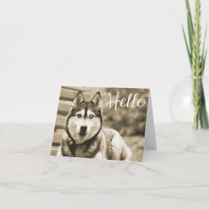 Siberian Husky Puppy Dog Hello, Thinking of You Card