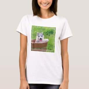 Siberian Husky Puppy in a Pot T-Shirt