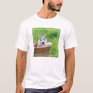 Siberian Husky Puppy in a Pot T-Shirt