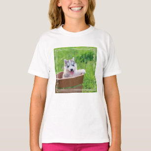 Siberian Husky Puppy in a Pot T-Shirt
